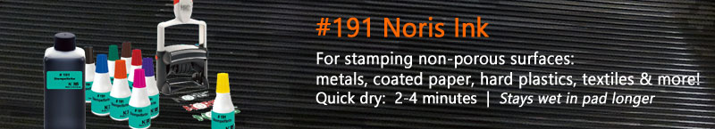 #191 Noris Blue Ink • For rubber stamping most surfaces like metals, hard plastic, textiles, paper, and more
